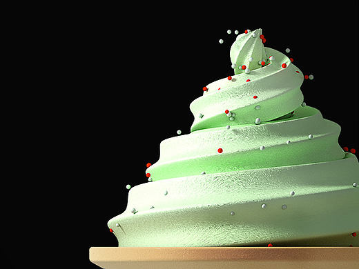 C4D 抹茶雪糕