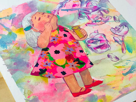 丑娃吹泡泡……