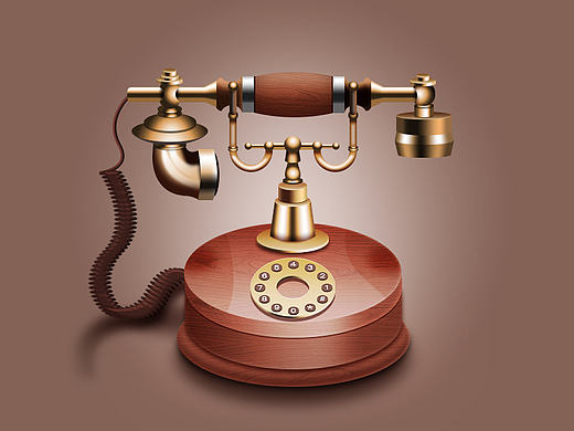 写实化风格复古电话