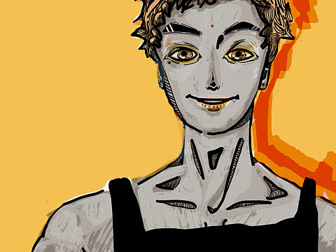 柴火日画 #1# 乱发少年