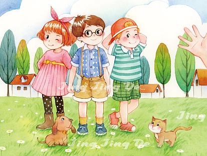 儿童水彩插画