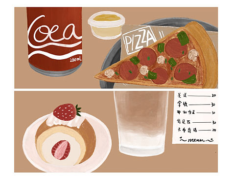 画个🍕和🍰（个人主页-ZNDExMjYxNDg=） - 艺术插画 - 站酷设计师Kawing呀原创素材 - 站酷ZCOOL