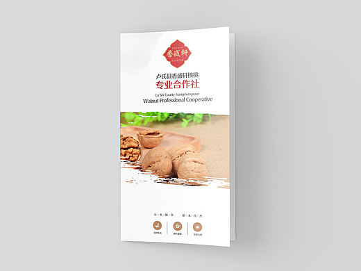食品核桃三折页设计  微信aweisheji123