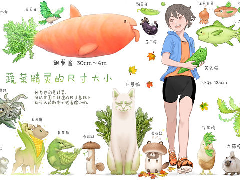蔬菜精灵的大小