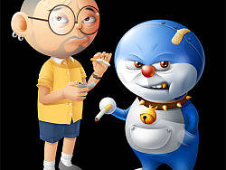 两个老画，机器猫和火屁眼（个人主页-ZODQwMA==） - 创作习作 - 站酷设计师tubie原创素材 - 站酷ZCOOL