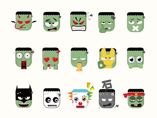 科學(xué)怪人表情包（個(gè)人主頁-ZMTc1NzI0ODg=） - 圖標(biāo) - 站酷設(shè)計(jì)師偽藝術(shù)家原創(chuàng)素材 - 站酷ZCOOL