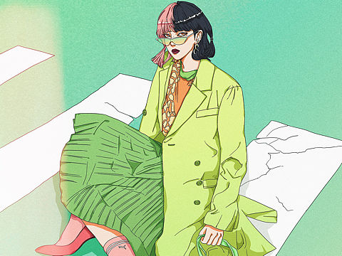 潮流插画 cheri look.1（个人主页-ZMzY1MjE0ODQ=） - 创作习作 - 站酷设计师黑色星球男孩原创素材 - 站酷ZCOOL