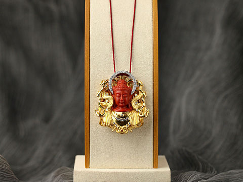 南红瓦西观音像镶嵌设计