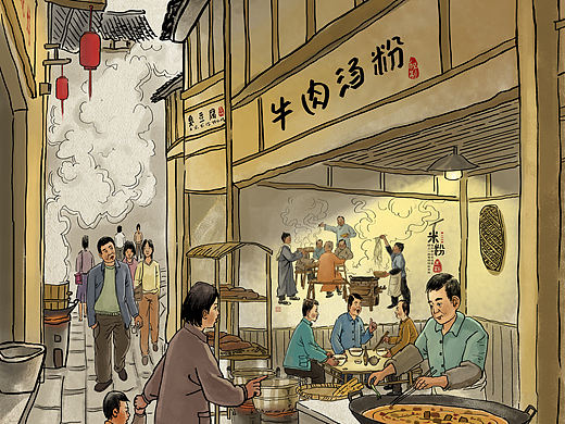 有味道的原创市井锋味插画——插画师★红绘