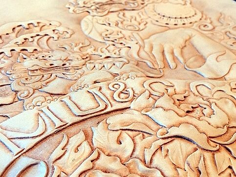 中国风皮雕习作之4 唐狮