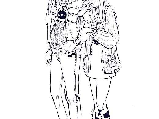 猫系情侣线稿（个人主页-ZNTg0MTkzMjQ=） - 创作习作 - 站酷设计师何其精Lauren原创素材 - 站酷ZCOOL