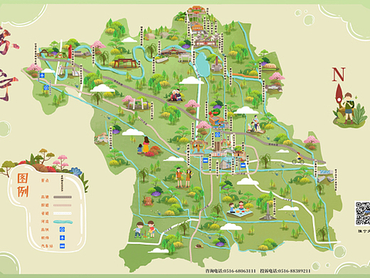 江苏睢宁手绘旅游指南