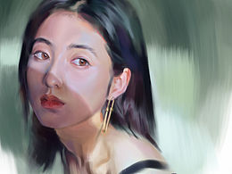 板绘厚涂人像