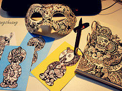 黑白涂鸦 星座 面具...（个人主页-ZMTc1NTMyMA==） - 创作习作 - 站酷设计师爽爽Isbella原创素材 - 站酷ZCOOL