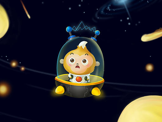 头上顶个香蕉的萌猴