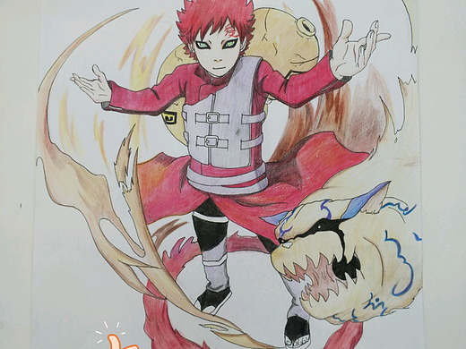 【手绘】火影一尾我爱罗（个人主页-ZMzM5MDQwNzY=） - 绘本 - 站酷设计师变秃也变强原创素材 - 站酷ZCOOL