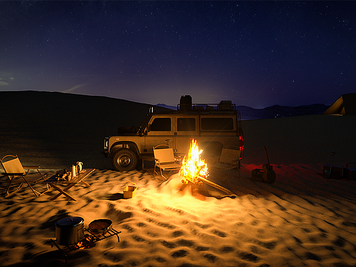 C4D风格化场景渲染练习