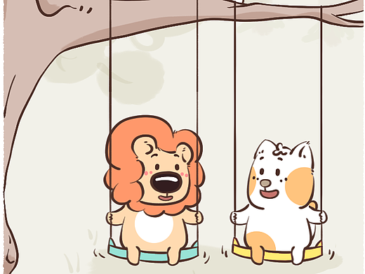 狮小呆的漫画-有你的陪伴让我不那么孤单