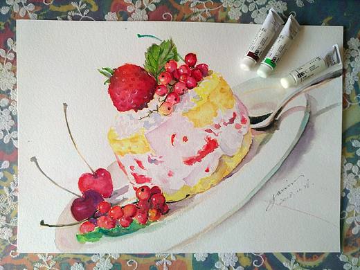 水彩甜品
