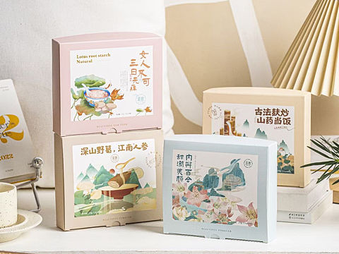 藕粉/山药粉/葛粉/百合粉系列插画包装