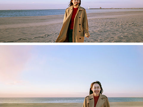 冬季的海边人像