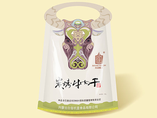 内蒙古特产-牛肉干包装-草原风干牛肉干-原生态包装-原创作品-蒙古族元素包装