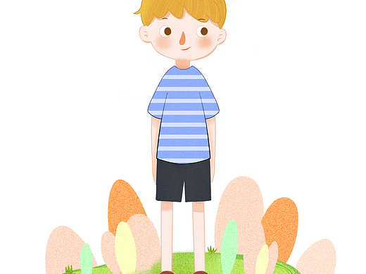 插画小男孩儿