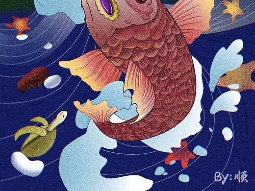 建筑/锦鲤插画练习