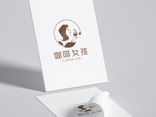 餐饮图标logo设计饮品店咖啡店手绘真人头像标志