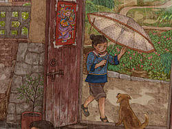 下雨了，回家了