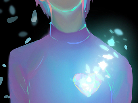 手绘水彩幻彩镭射人像