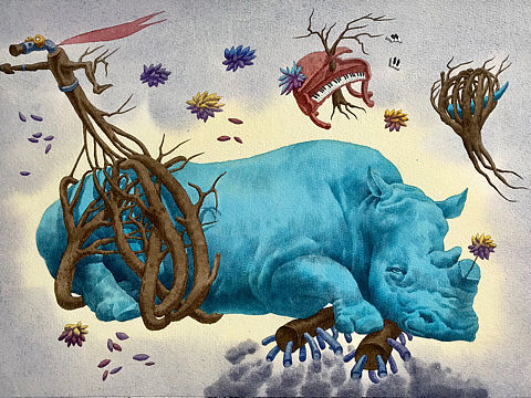 蓝犀牛3 做个梦给你（个人主页-ZMzU2NDI1ODA=） - 绘画 - 站酷设计师没有角的蓝犀牛原创素材 - 站酷ZCOOL