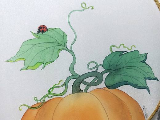 团扇绘——南瓜