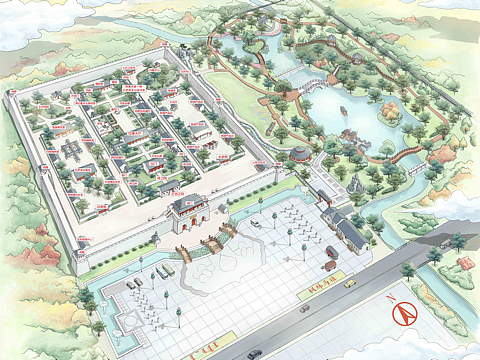 旧州镇手绘地图_素材网站_图片免费下载-zcool站酷