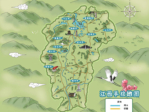 江西省旅游手绘地图设计小程序h5智慧导览定制
