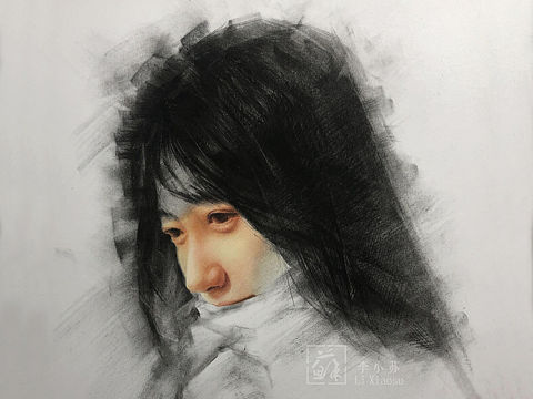 —彩铅炭笔人物