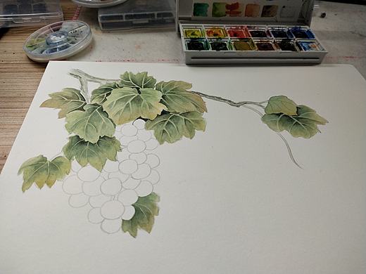 好久没画水彩了,有点像画工笔的感觉,怀念大学时光