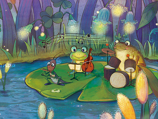 夏夜的音乐会（个人主页-ZMTQzNjYxODA=） - 儿童插画 - 站酷设计师画画的棉花糖原创素材 - 站酷ZCOOL