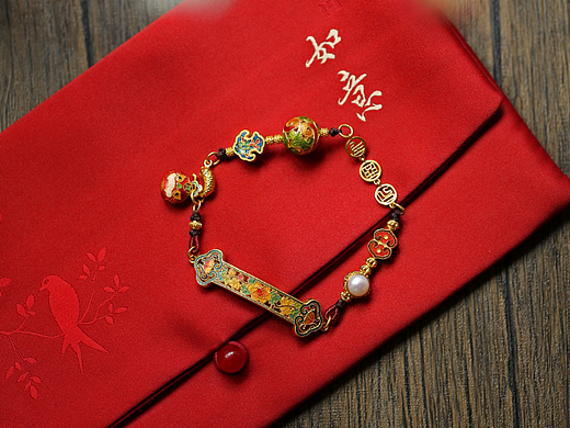 手工烧蓝——【如意半镯手链】
