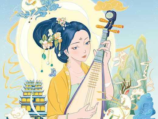 古风商业插画包装