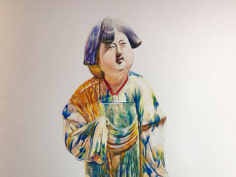 彩铅唐三彩仕女俑