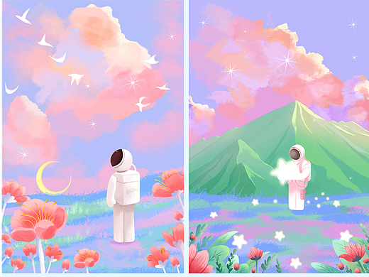 原创插画《宇航员》系列