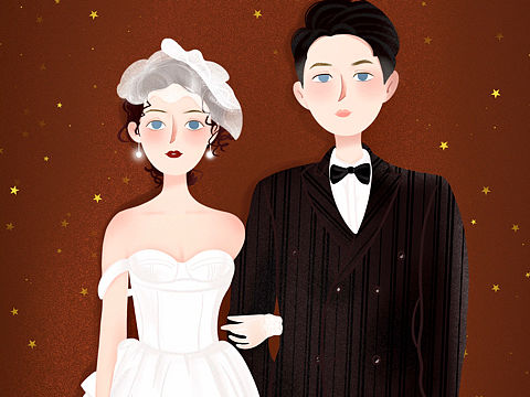 婚纱插画系列（个人主页-ZNDA1MTc4MjQ=） - 商业插画 - 站酷设计师踩着天空当云朵原创素材 - 站酷ZCOOL