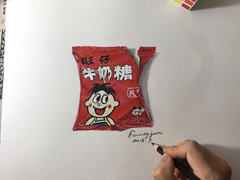 手绘旺仔牛奶糖