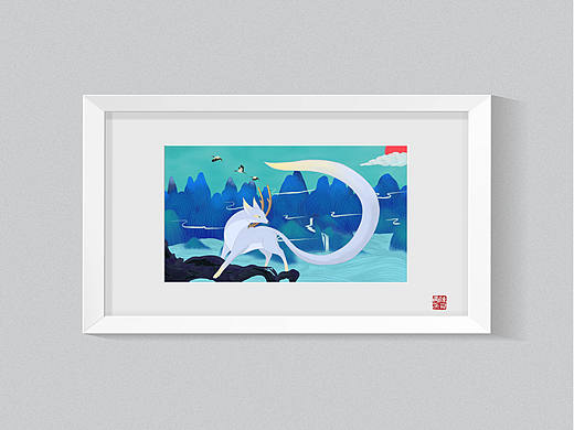 《中国神怪》系列插画作品——乘黄