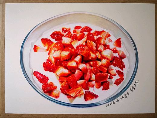 《酸奶草莓》（個人主頁-ZNDMyNTMyODg=） - 繪畫 - 站酷設(shè)計(jì)師吳常辛原創(chuàng)素材 - 站酷ZCOOL
