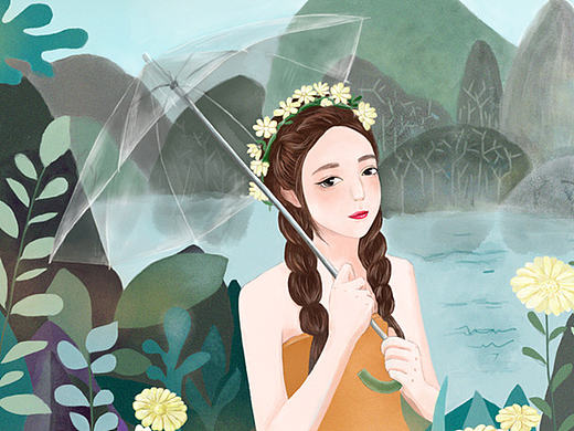 2017年-“雨季”剛好遇見你（個人主頁-ZMjA0MDM5NzY=） - 商業(yè)插畫 - 站酷設(shè)計(jì)師陌上花醬原創(chuàng)素材 - 站酷ZCOOL