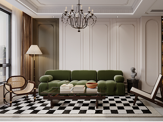 复古法式，不繁琐不刻板，每个弧形元素都恰到好处