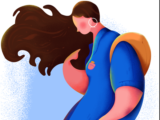 噪点人物插画