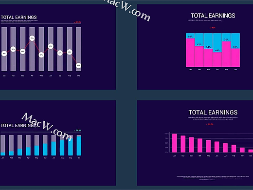 PR模板-44个信息数据柱状圆形图表标题动画 Infographics CallOuts